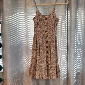 Floral Button-Down Cheetah Print Sundress